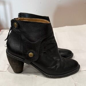 Elegant Black Leather Ankle Booties